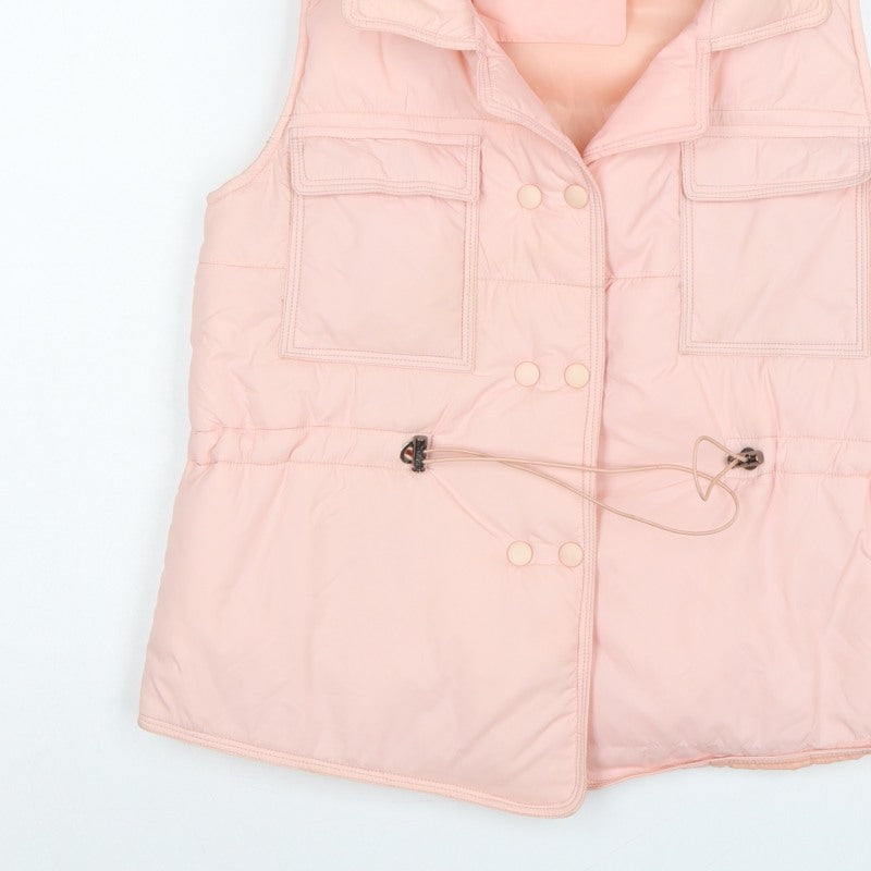 AX Paris Women Pink Size S Puffer Waistcoat Padded Snap Gilet