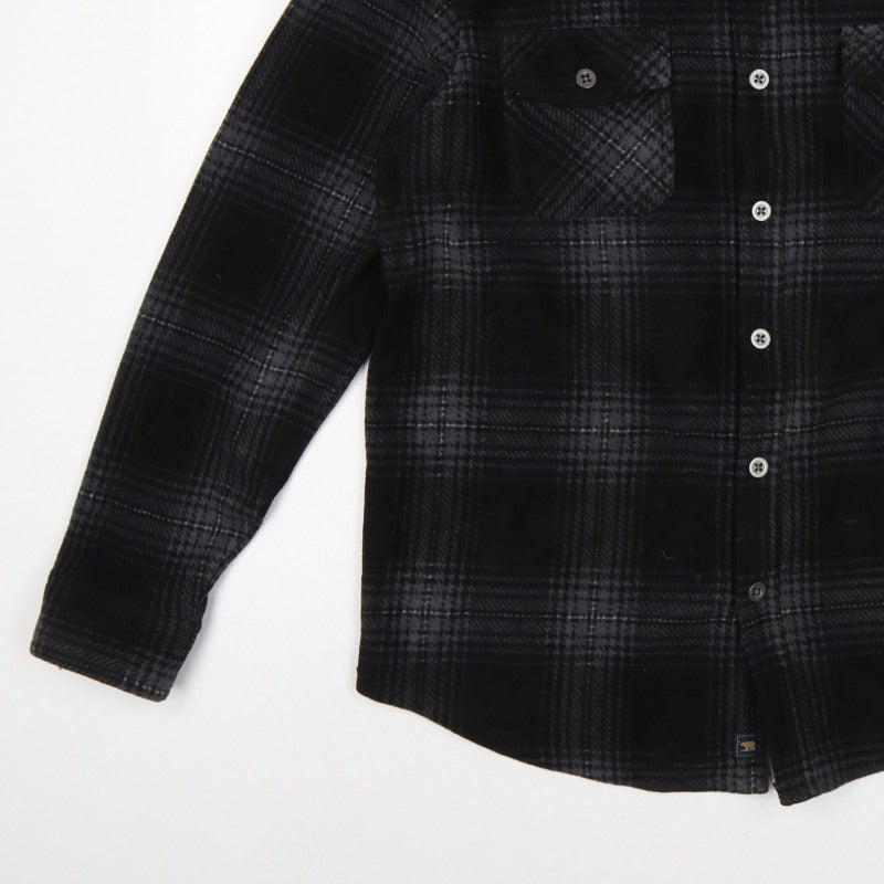 Additional view of Freedom Foundry Men’s Black Grey Plaid Flannel Button-Up Shirt M