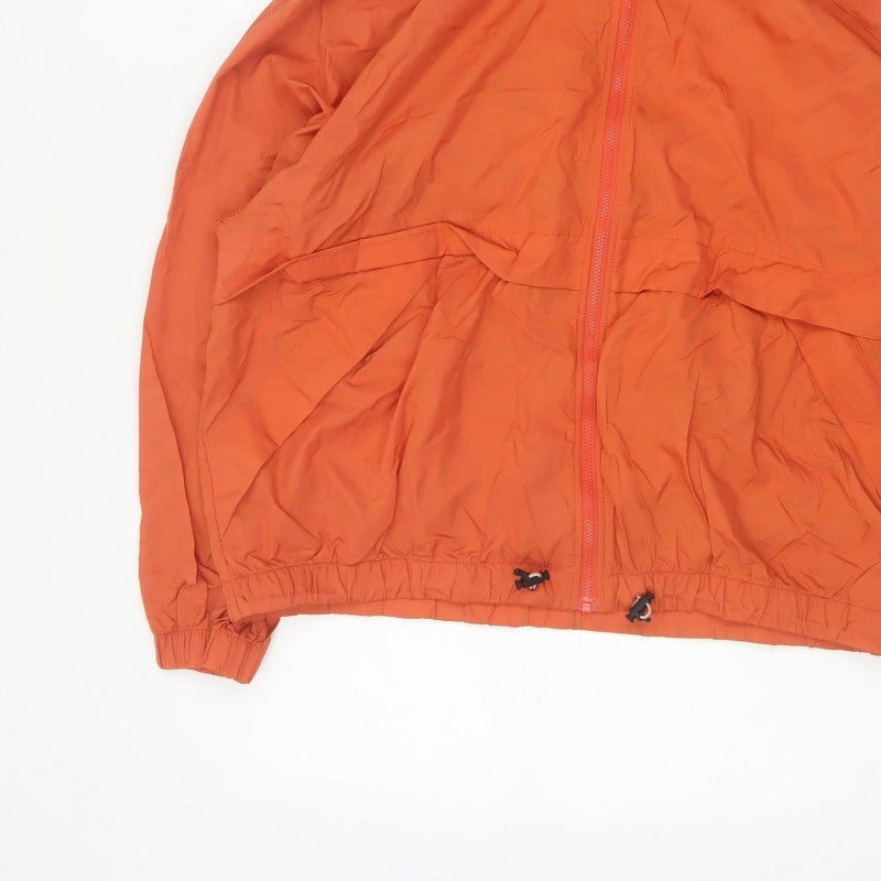 H&M Sport Womens Orange UK 16 Hooded Windbreaker Lightweight Jacket