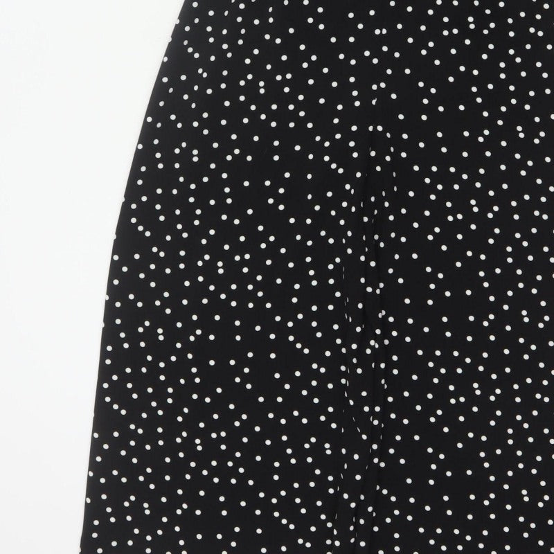Warehouse Women’s Black Polka Dot Wide-Leg Jumpsuit UK 10 Short Sleeve