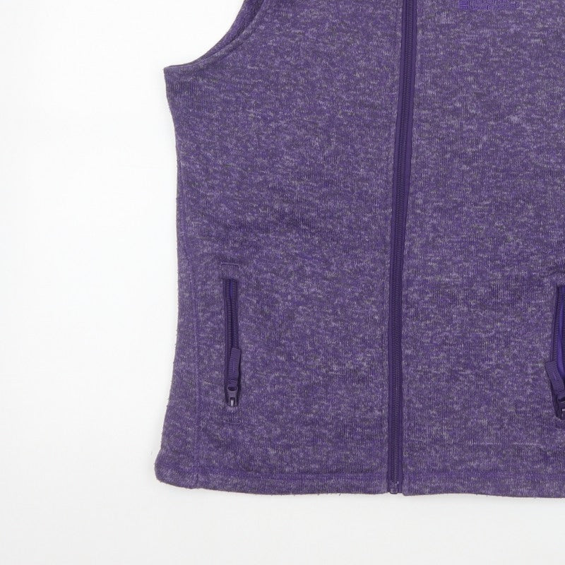 Mountain Warehouse Women Purple UK 12 Fleece Full Zip Waistcoat