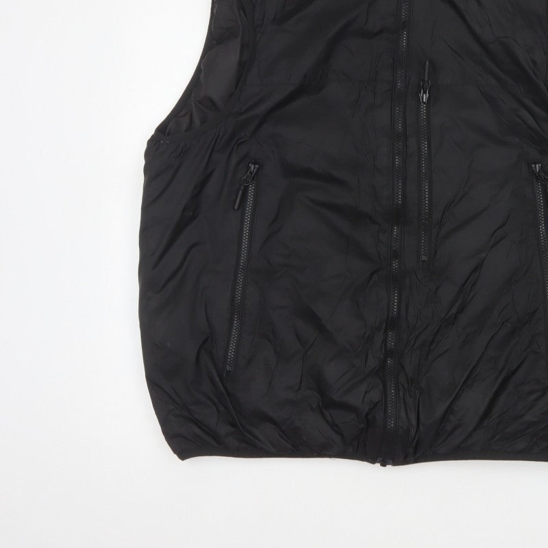 H&M Men’s Black L Puffer Bodywarmer Gilet Zip Pockets