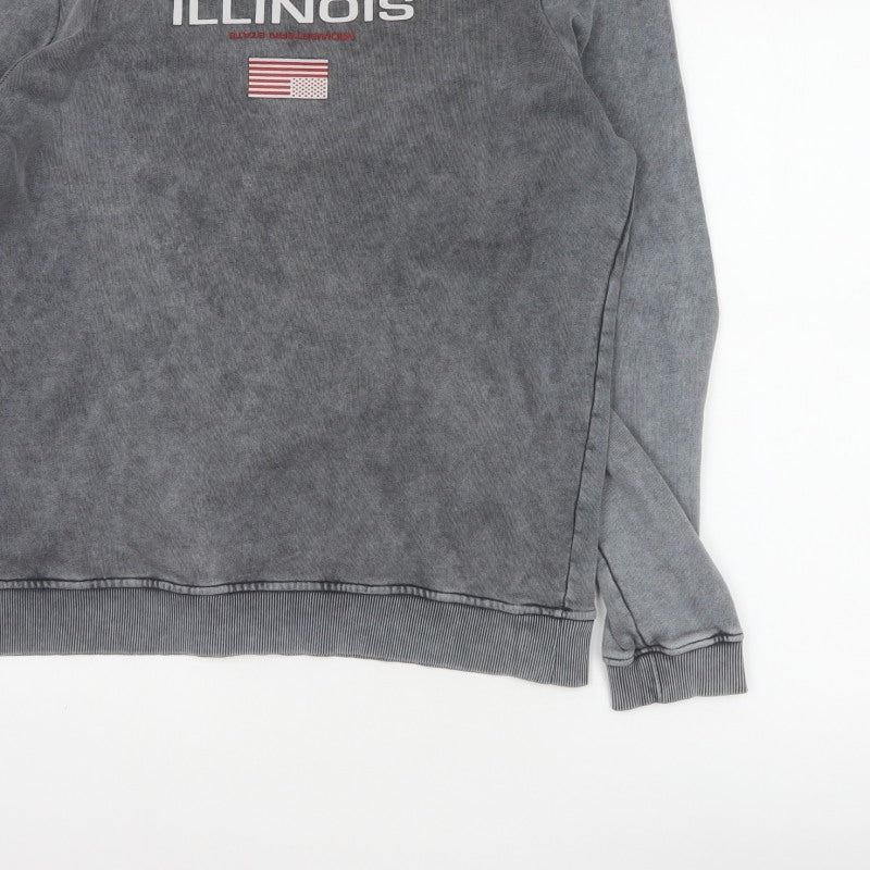 Additional view of ASOS Design Men's Grey M Illinois USA Graphic Print Pullover Sweatshirt
