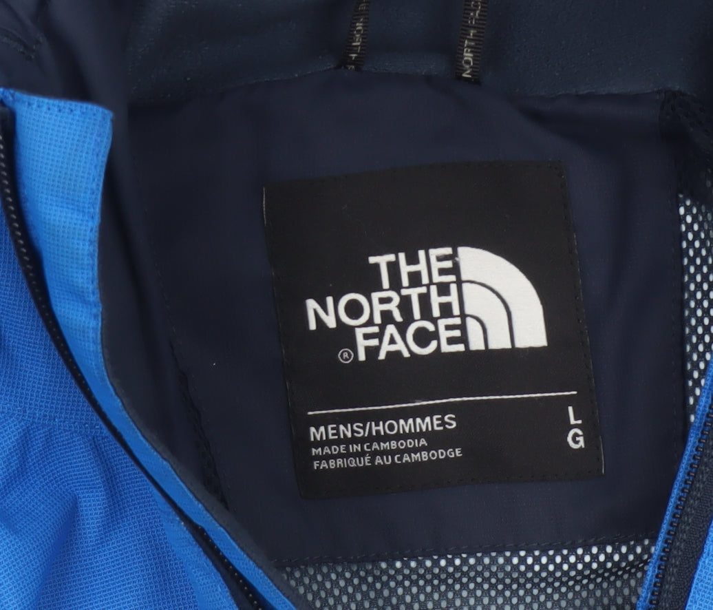 The North Face Men's Blue L DryVent Hooded Waterproof Windbreaker Jacket