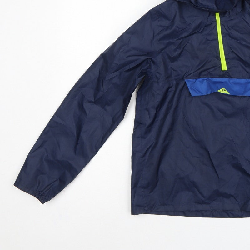 Additional view of Quechua boys’ blue hooded 1/4 zip anorak jacket 7-8 years