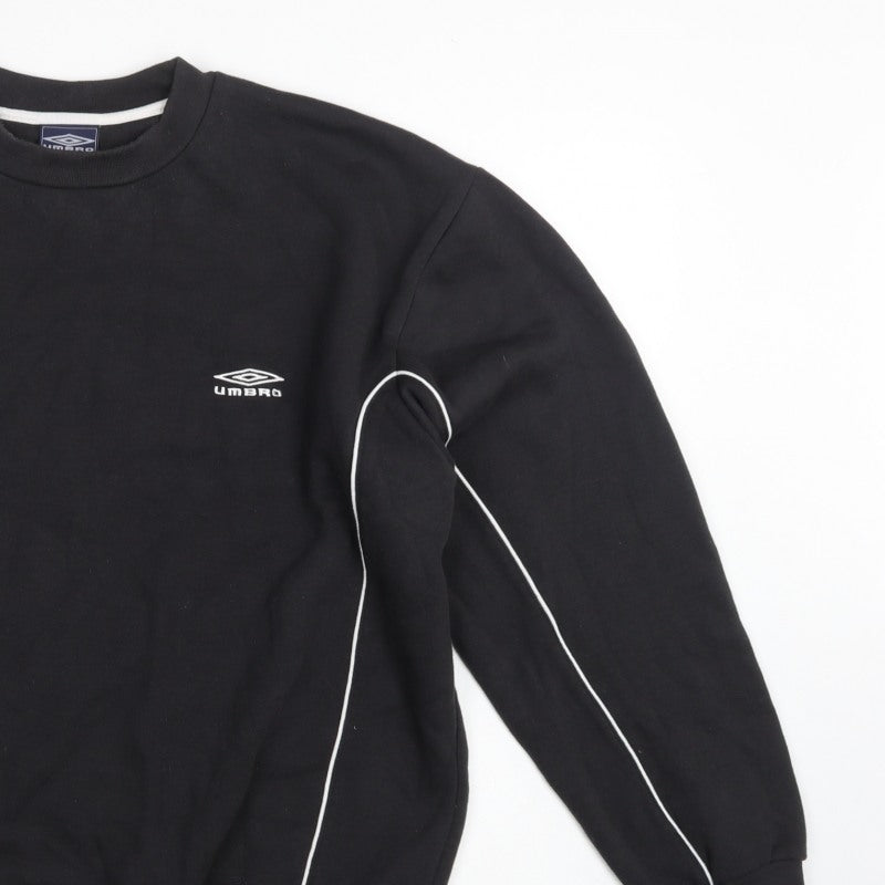 Umbro Men’s Black L Pullover Fleece Sweatshirt Logo Football