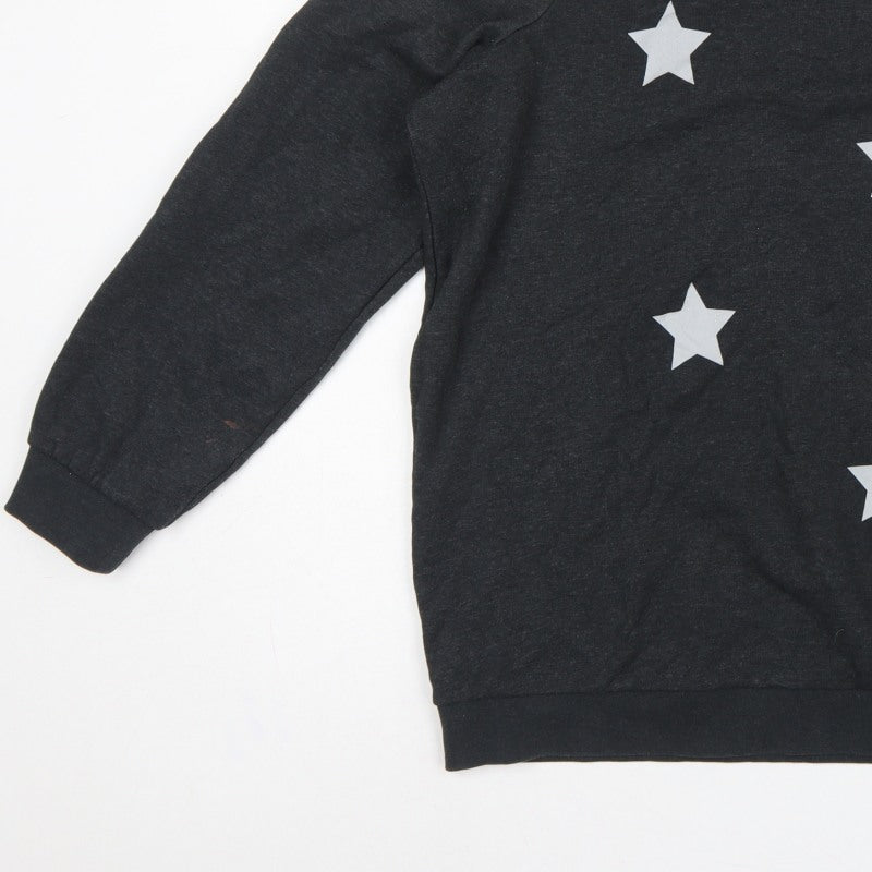 Junarose Women’s Black UK 18-20 Star Print Pullover Sweatshirt