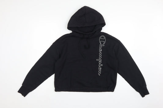 Champion Women’s Black Small Logo Print Pullover Hoodie