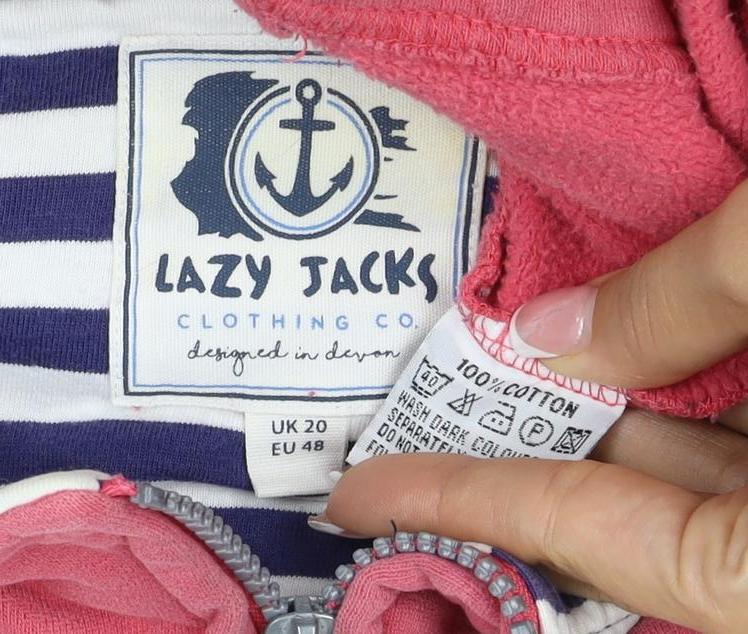 Lazy Jacks Women’s Pink UK 20 Full Zip Cotton Sweatshirt
