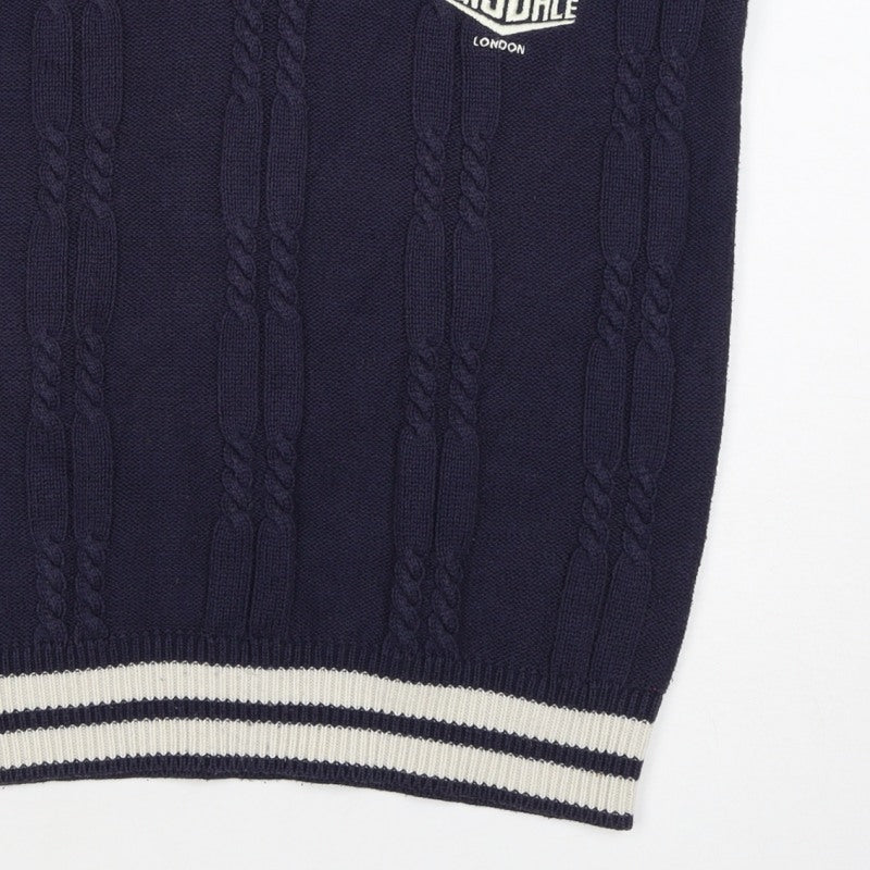 Additional view of Lonsdale Men’s Navy S Cable Knit V-Neck Cricket Sweater Vest Logo
