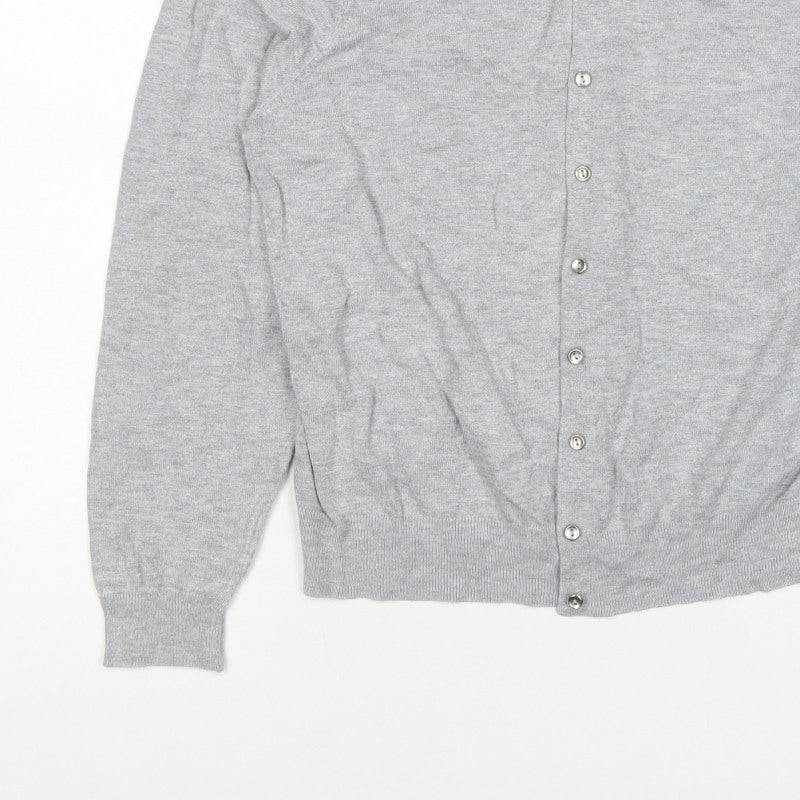 M&S Collection Women’s Grey UK 16 Button Front Knit Cardigan