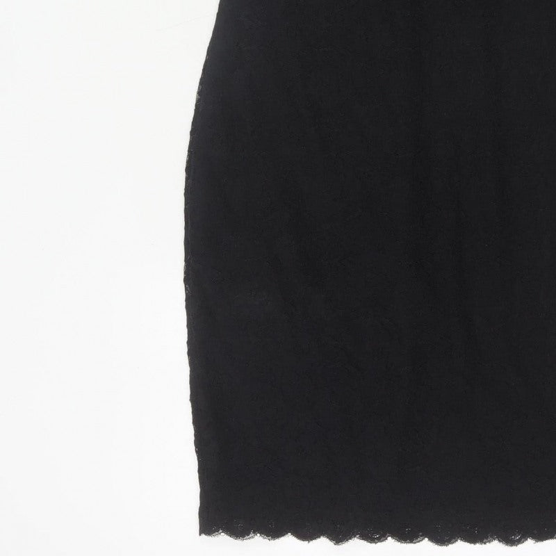 New Look Women’s Black Lace Bodycon Knee Length Dress UK 6