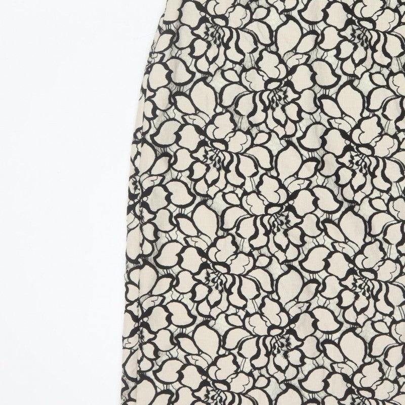 H&M Women Ivory Black Floral Lace Sheath Dress UK 6 Wedding Party