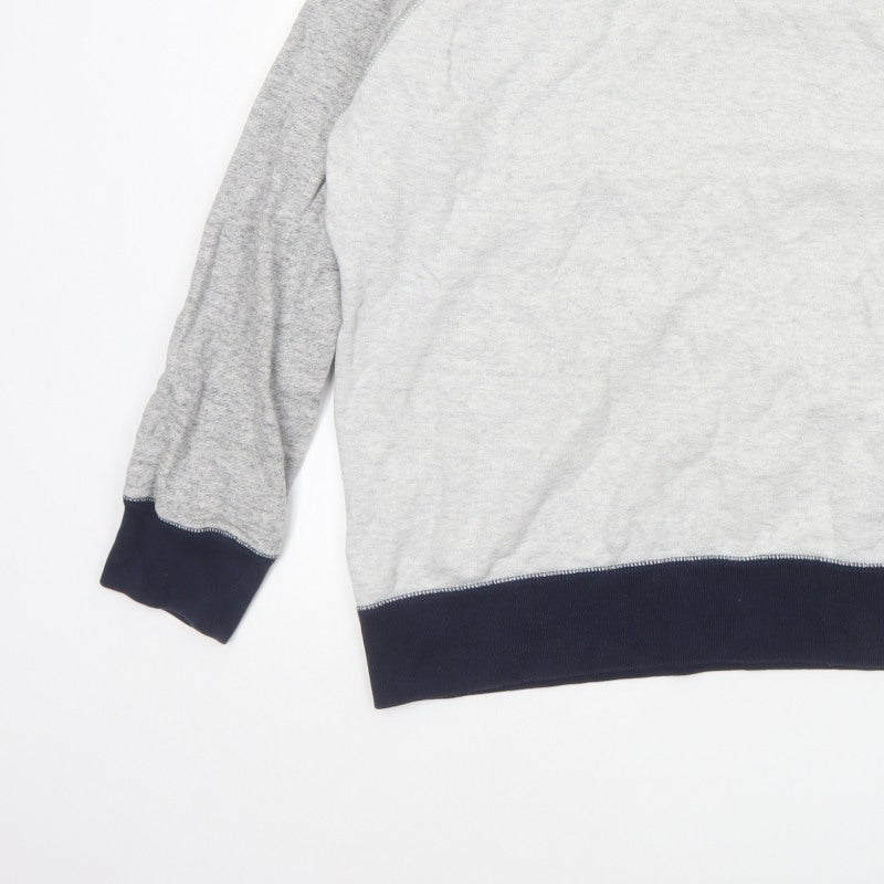 Uniqlo Men Grey XL Pullover Crew Neck Raglan Sweatshirt
