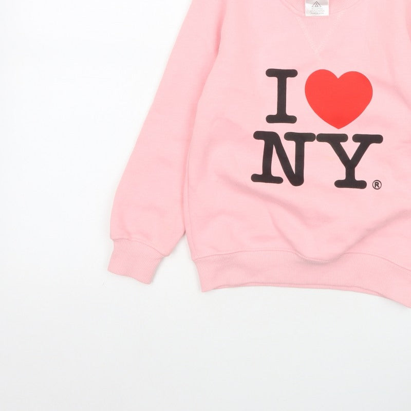 Additional view of I Love NY girls’ pink 6-7 years pullover sweatshirt graphic print