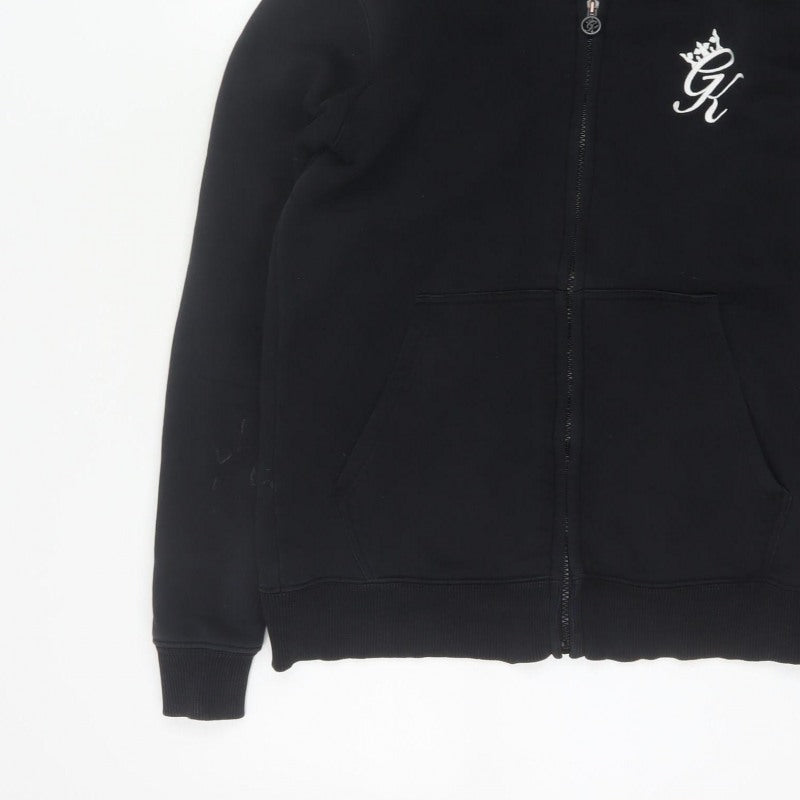 Gym King Women’s Black S Full Zip Hooded Logo Hoodie Cotton Blend