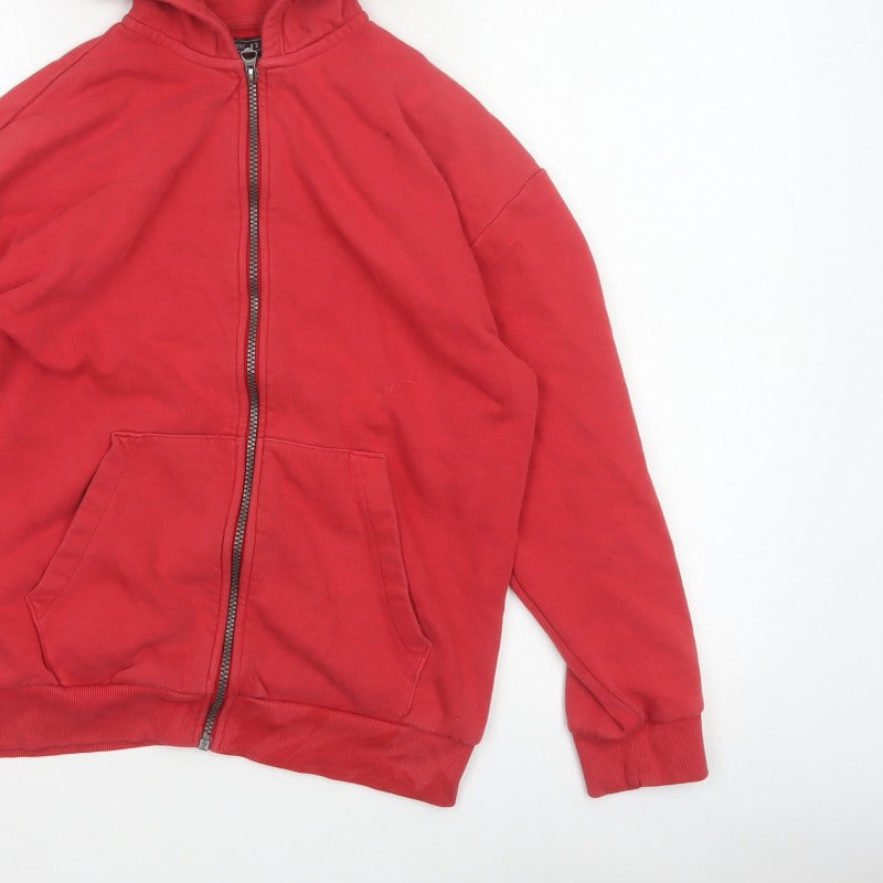 Next Boys Red 13 Years Full Zip Hooded Fleece Hoodie Pockets