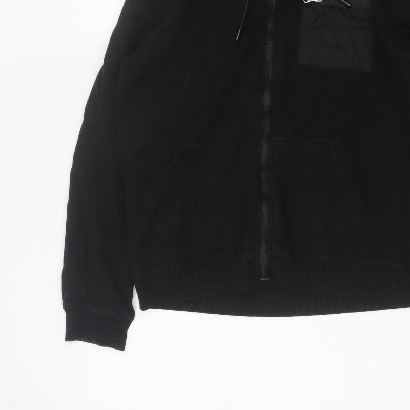 Additional view of Flying Machine Men's Black L Full Zip Hooded Fleece Hoodie Pockets