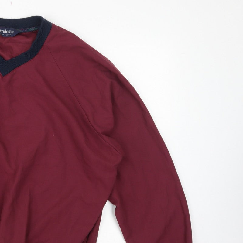 Additional view of Mileta Men’s Red XL V-Neck Pullover Sweatshirt Made in England
