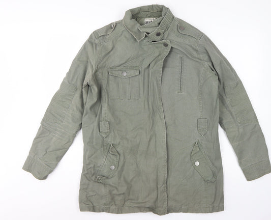 Next Women Green UK 14 Military Jacket Cotton Lined Padded