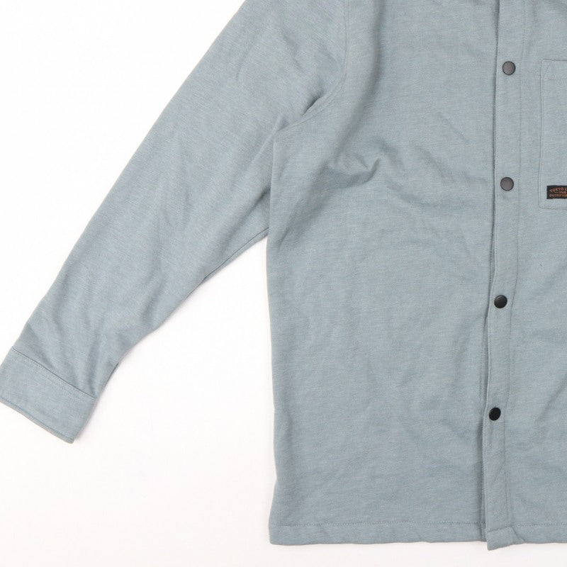 Tokyo Laundry Men’s Blue M Fleece Overshirt Snap Button Long Sleeve