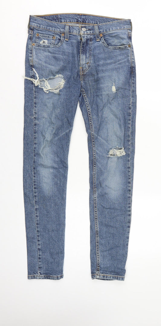 Levi's Men's Blue W30 519 Slim Straight Distressed Jeans
