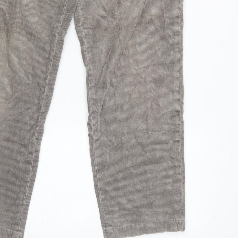 Uniqlo Men's Grey Corduroy Chino Trousers M 30in Regular Tapered