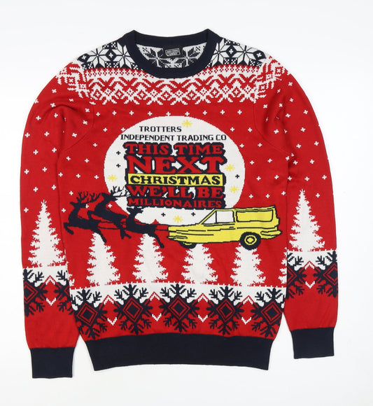 F&F Women’s Red Size 8 Only Fools Christmas Fair Isle Jumper