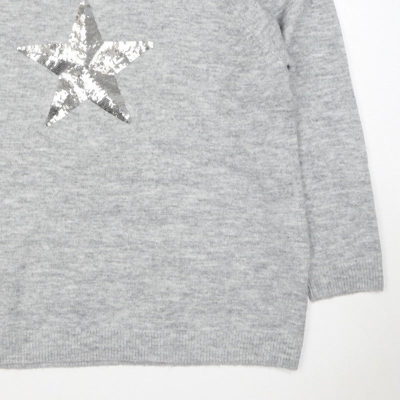 Bonmarché Women’s Grey Sequin Star Knit Jumper Size 20