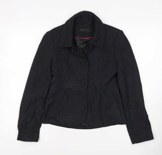 Next Womens Woman Black Houndstooth Blazer Jacket UK 8 Single-Breasted