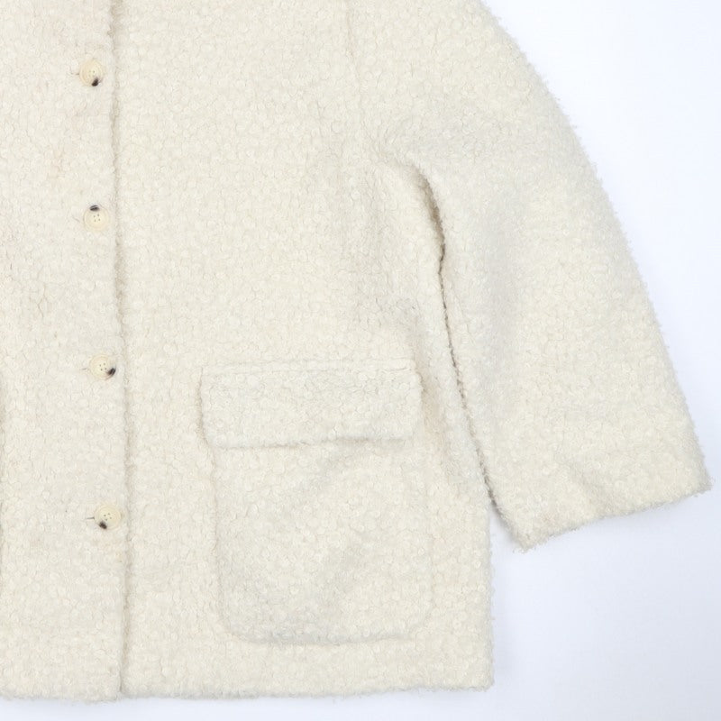 M&S Collection Women Ivory UK 22 Bouclé Mid-Length Button Coat