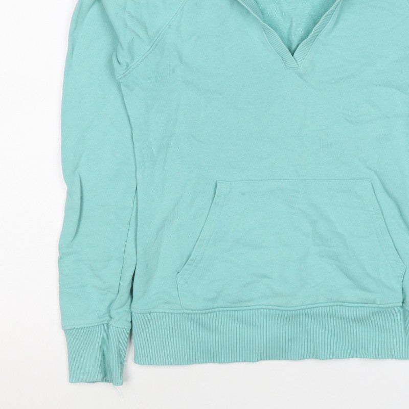 H&M Divided Women’s Blue UK 10 Pullover Hoodie V-Neck Kangaroo Pocket