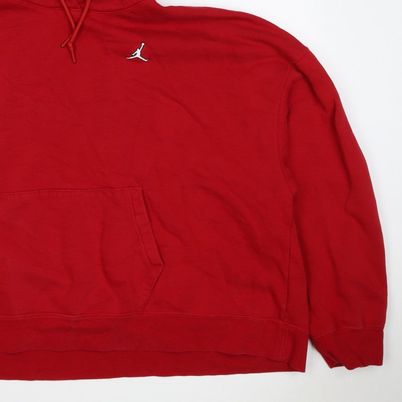 Jordan Unisex Adults Red 2XL Pullover Hoodie Logo Fleece