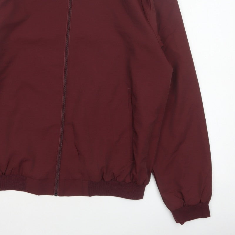 Additional view of ASOS Design Men’s Burgundy XL Bomber Jacket Full Zip Lined