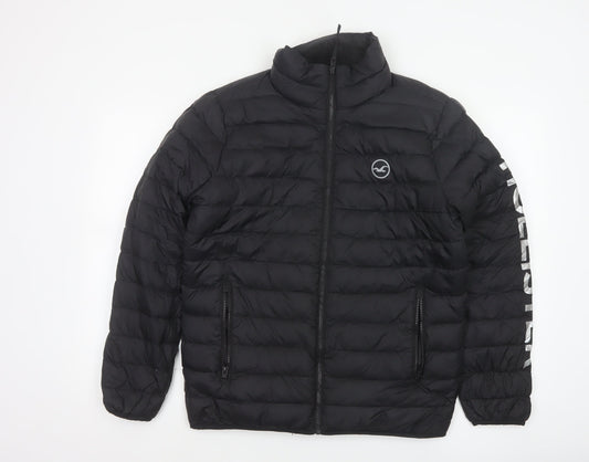 Hollister Men’s Black XS Down Puffer Jacket Quilted Full Zip