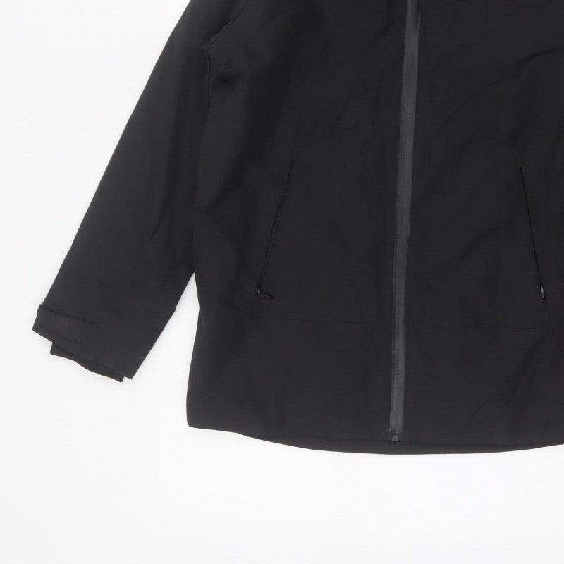 Marks & Spencer Boys Black 13-14 Years Hooded Parka Jacket Zip Pockets