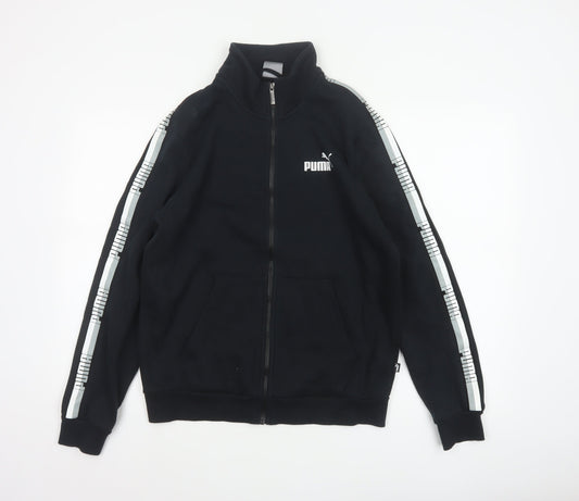 Puma Men’s Black S Full Zip Logo Track Jacket Stand-Up Collar
