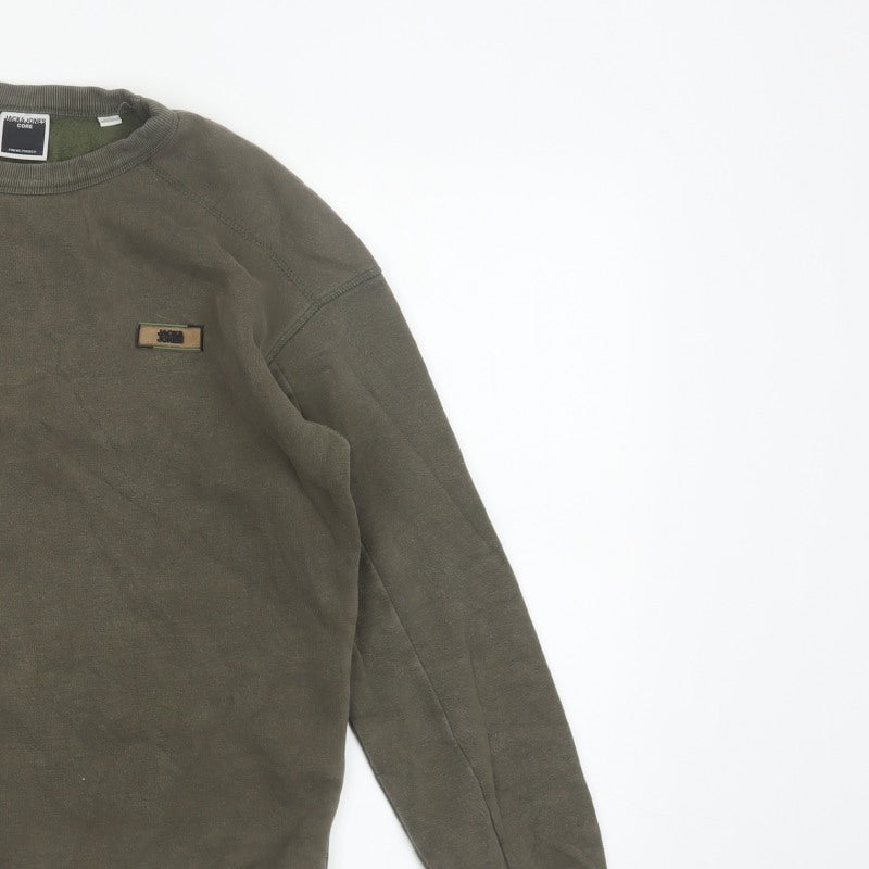 Additional view of Jack & Jones Core Men's Green S Pullover Crew Neck Logo Sweatshirt