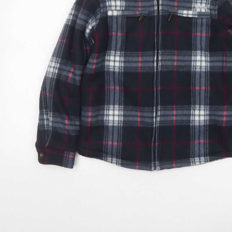 Additional view of Lee Cooper boys’ navy plaid fleece lined zip jacket age 11-12 years
