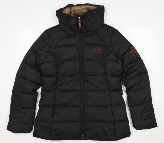 HV Polo Society Women’s Black XL Hooded Fur Trim Puffer Jacket