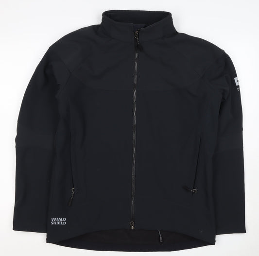 Back view of HiMountain Men's Black M Softshell Windproof Full Zip Hiking Jacket