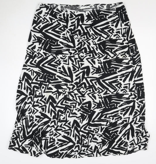 Papaya Women Black White Geometric Long Straight Pencil Skirt UK 20