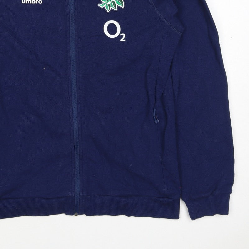 Additional view of Umbro Teens Blue XL England Rugby O2 Full Zip Hooded Hoodie