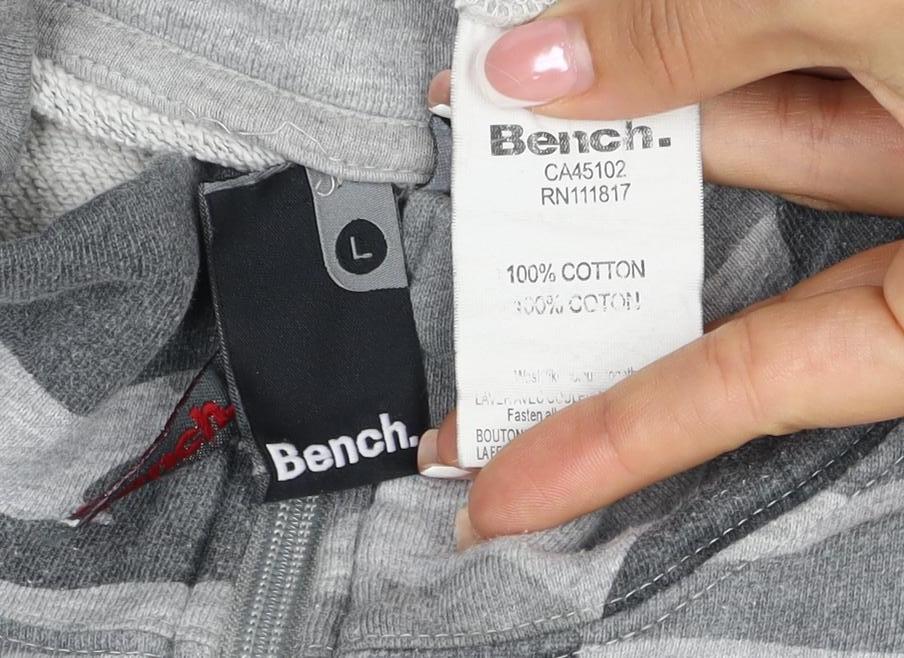 Bench Men’s Grey Camo Full Zip High Neck Sweatshirt Size L
