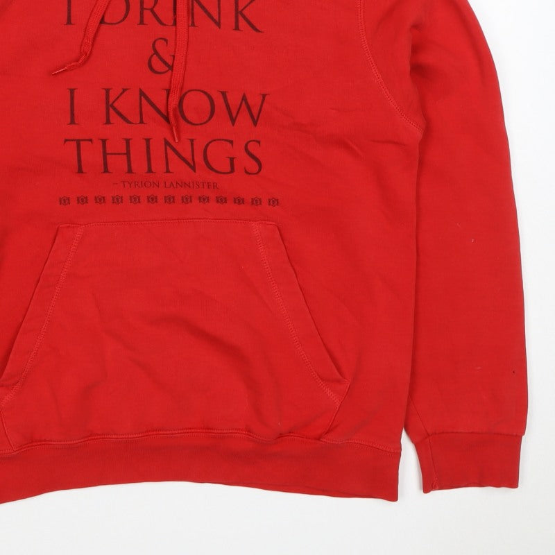 Additional view of HBO Men’s Red M Pullover Hoodie Tyrion Lannister Quote Graphic