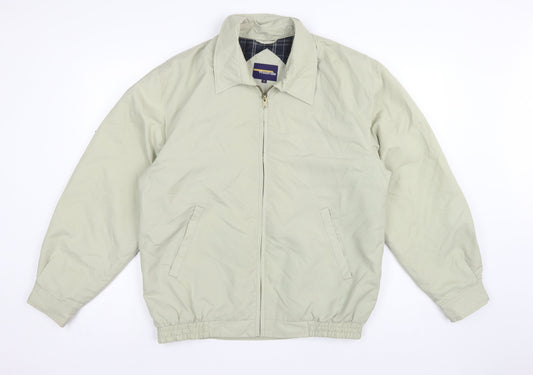 Back view of Woodville Men's Beige M Full Zip Lightweight Polyester Lined Jacket