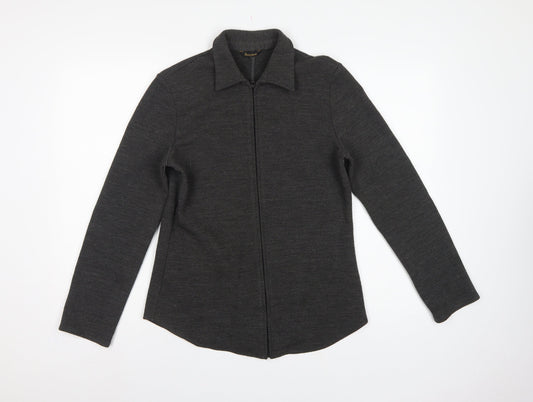 Inscription Women’s Grey UK 10 Knit Full Zip Collared Jacket
