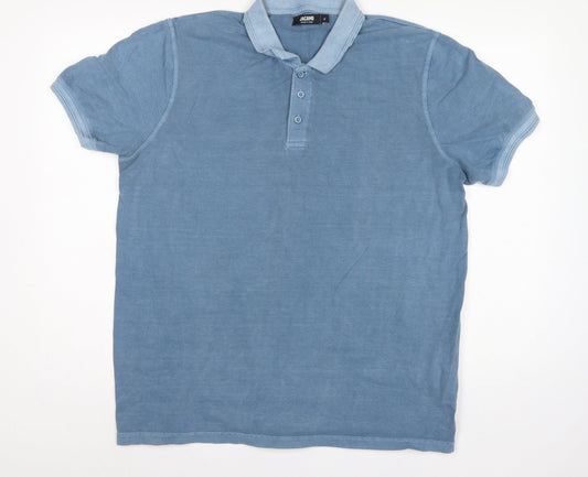 Back view of Jacamo Men’s Blue XL Short Sleeve Classic Polo Shirt