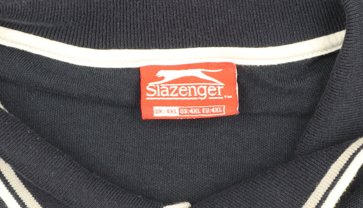 Slazenger Men’s Blue 4XL Classic Logo Short Sleeve Polo Shirt