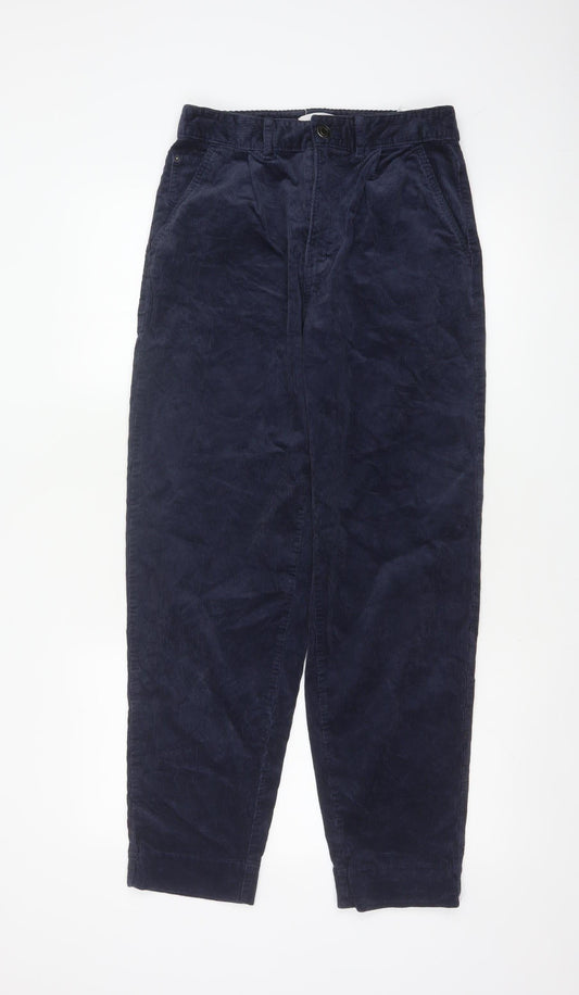 Per Una Women’s Navy Blue Corduroy Tapered Trousers Size 8